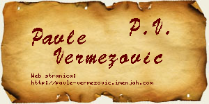 Pavle Vermezović vizit kartica